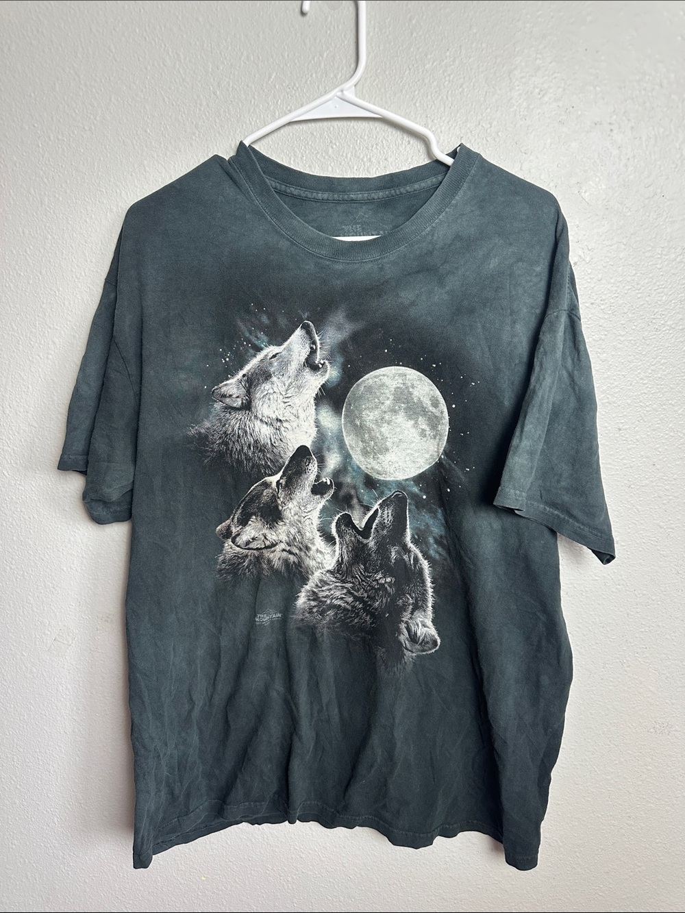 Graphic Wolf Moon tie dye Short-Sleeve Tee - Dark Teal